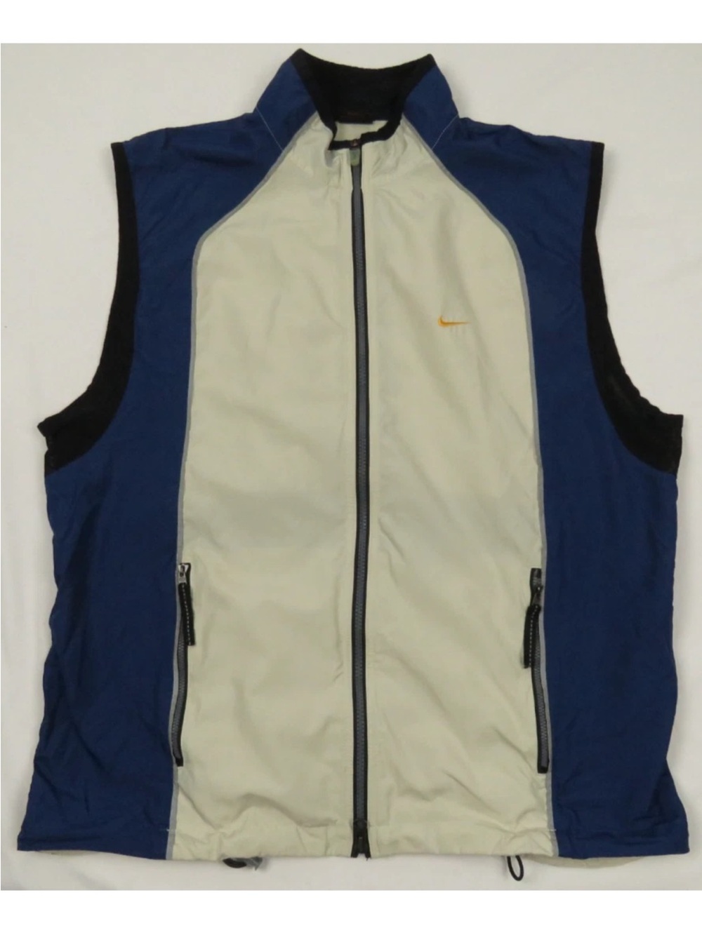 Vintage 90s Nike Swoosh Mens Full Zip Windbreaker Lightweight Vest Jacket XL